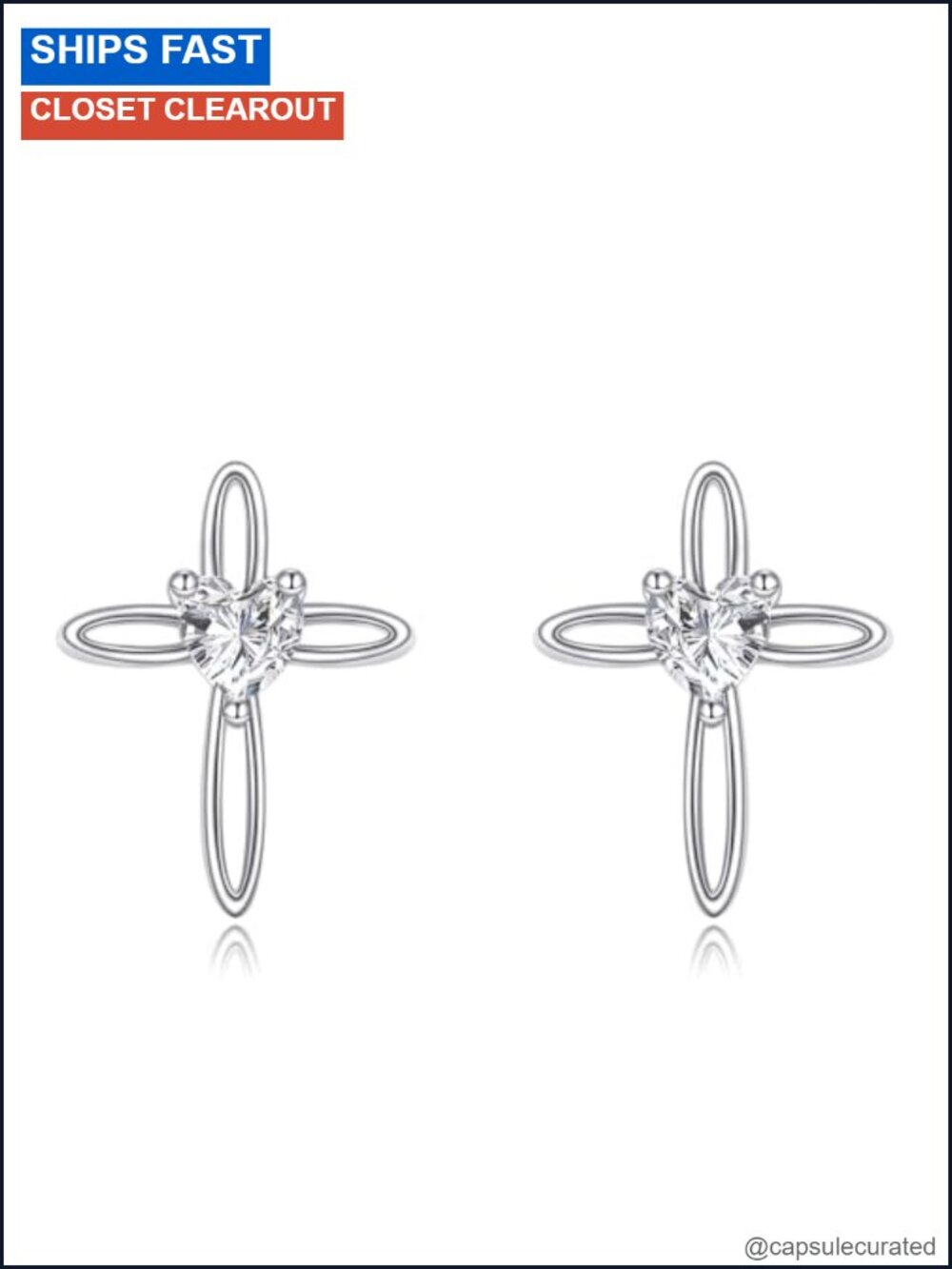 Sterling Silver Cross Stud Earrings for Women Hypoallergenic Gift